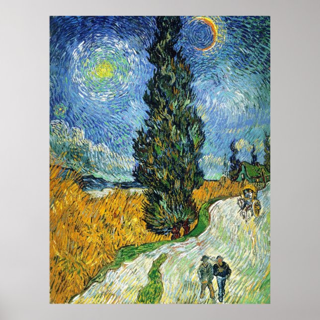 Road with Cypresses (van Gogh) Poster (Front)
