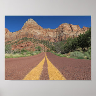 Road Zion National Park USA Poster