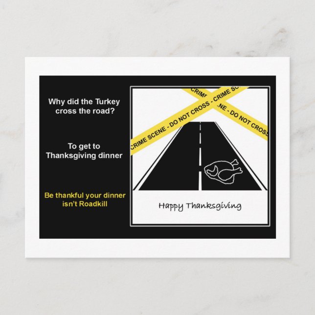 Roadkill Thanksgiving Postcard (Front)