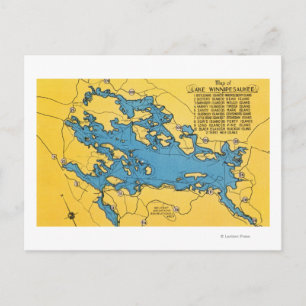 Roadmap of the Lake and Highways Postcard