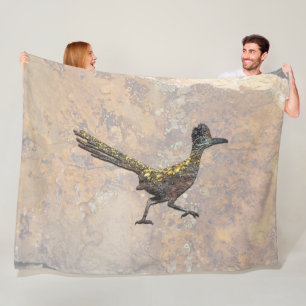 ROADRUNNER BASKING IN NEW MEXICO SUNSHINE FLEECE BLANKET