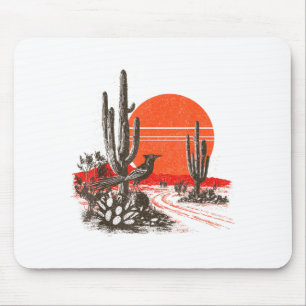Roadrunner Bird Desert Cactus Arizona New Mexico N Mouse Pad