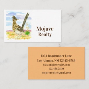 Roadrunner Bird Desert Landscape Yucca Flower Business Card