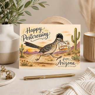 Roadrunner Happy Postcrossing from Arizona Postcard