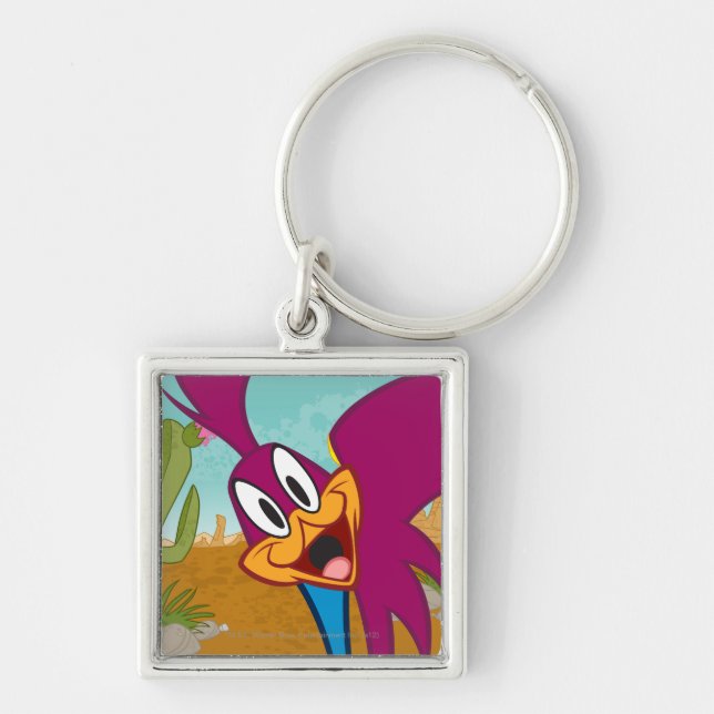 Roadrunner Head Tilted Key Ring (Front)