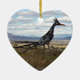 Roadrunner statue ceramic tree decoration