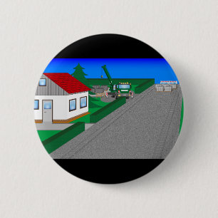 roads and building 6 cm round badge