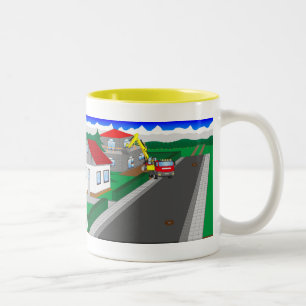 Roads and building of houses Two-Tone coffee mug