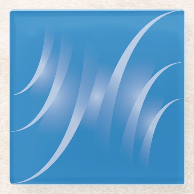 roads on blue glass coaster (Front)