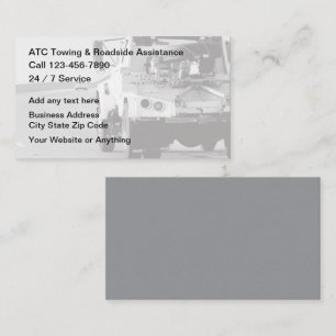 Roadside Assistance Automotive Towing  Business Card