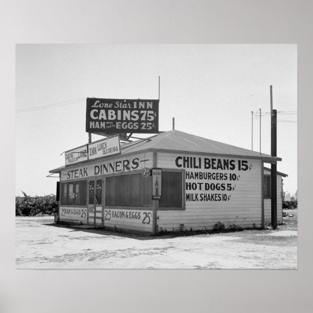 Roadside Diner, 1939. Vintage Photo Poster (Front)