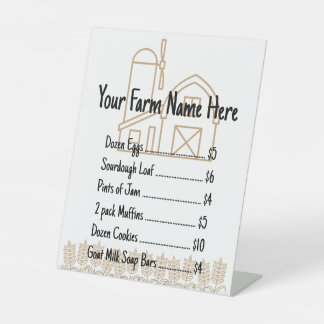 Roadside Farmstand Product List and Menu Template  Pedestal Sign