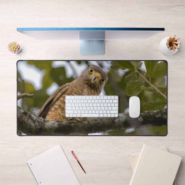 Roadside Hawk, Wildlife Avian Photography Desk Mat (Office 1)