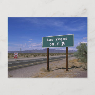 Roadside sign showing direction, California Postcard