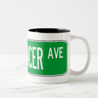 Roadsign bellydancer Two-Tone coffee mug