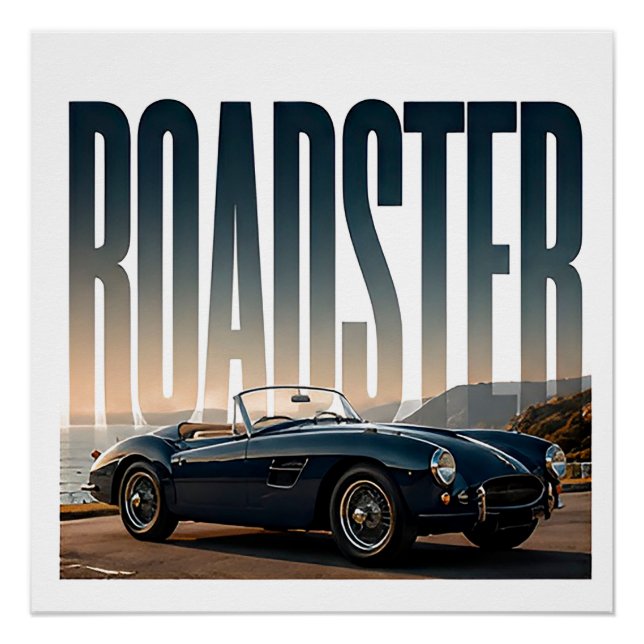 Roadster Luxury Open Road Editorial Graphic Poster (Front)