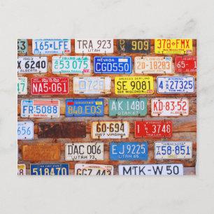 Roadtrip License Plate Postcard