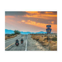 Roadtrip Route 66 with Motorcycles Postcard