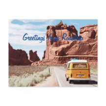 Roadtrip with Camper Greetings Postcard