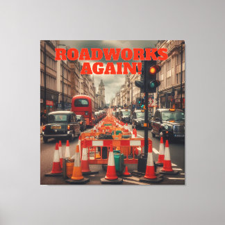 Roadworks in London Canvas Print