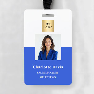 Roal blue employee photo ID company security Badge