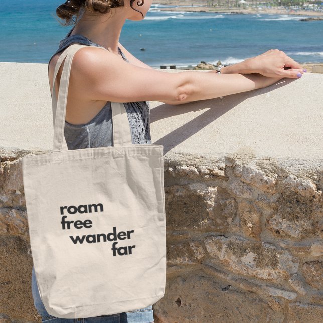 Roam Free Wander Far Inspirational Travel  Tote Bag (Shop now and set off on your next adventure in style!)