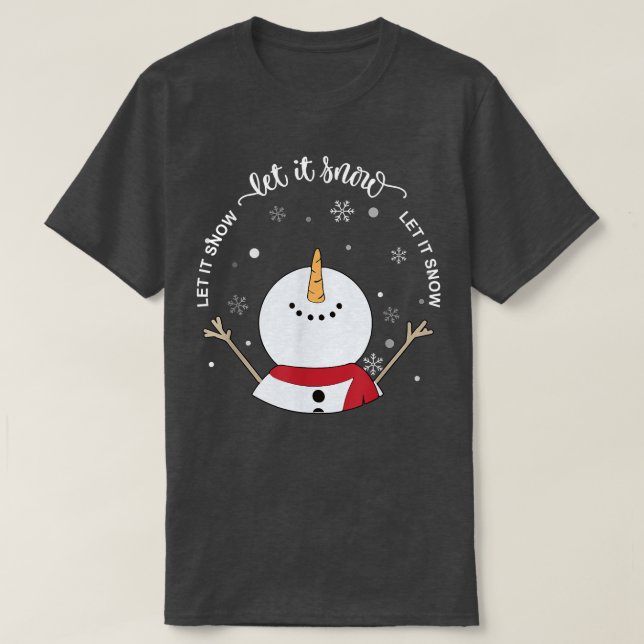 roAm Let Snow It Snowman Merry Xmas Christmas Vibe T-Shirt (Design Front)