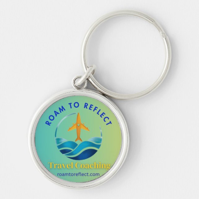 Roam to Reflect keychain blue and yellow (Front)