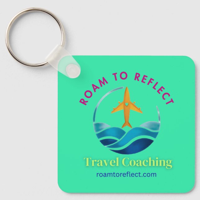Roam to Reflect keychain turquoise (Front)