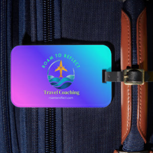 Roam to Reflect luggage tag purple and blue