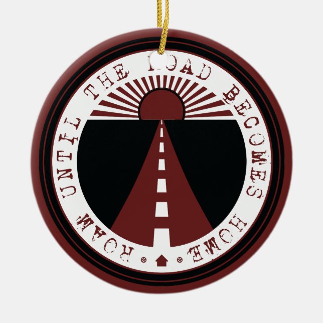 roam until the road becomes home ceramic tree decoration (Front)