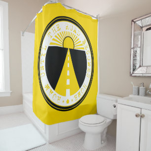 roam until the road becomes home shower curtain