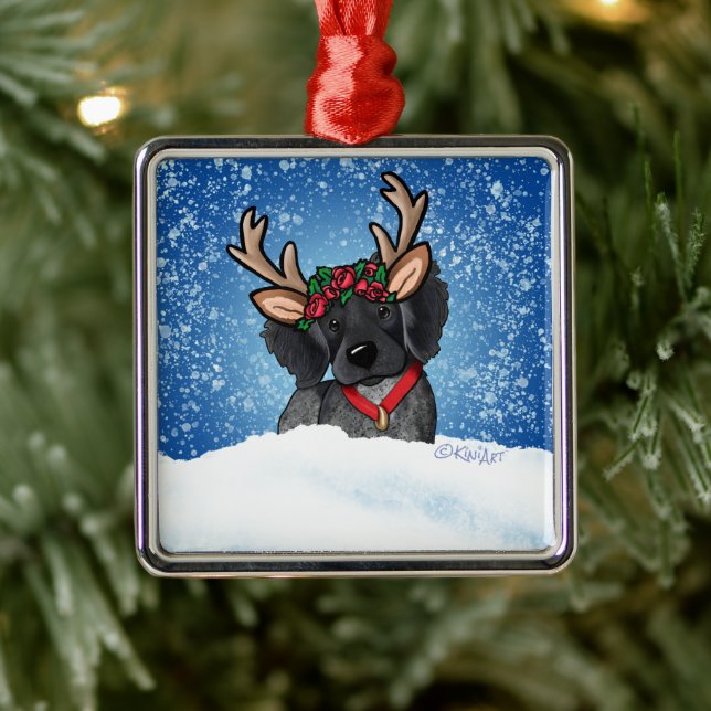 Roan Brittany Reindeer Metal Ornament (Tree)