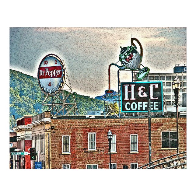 Roanoke VA Virginia Art Print (Front)