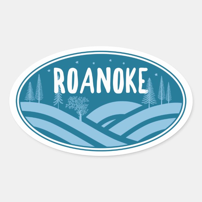 Roanoke Virginia Outdoors Oval Sticker (Front)