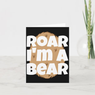 Roar A Bear Halloween Party Gly Funny Animal Card