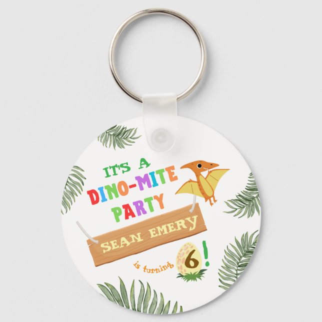 Roar Colour: Stunning Dinosaur Birthday Key Ring (Front)