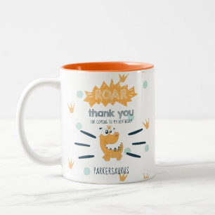 ROAR Dinosaur Birthday Favour Personalised Two-Tone Coffee Mug