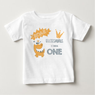 ROAR Dinosaur First Birthday Girl Baby T-Shirt