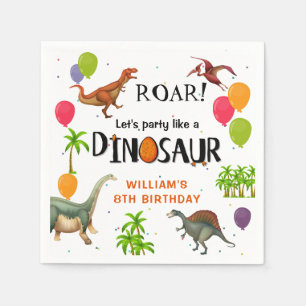 Roar Dinosaur Jungle Birthday Party Paper Napkin