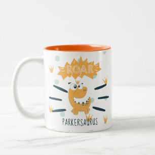 ROAR Dinosaur Personalised Two-Tone Coffee Mug