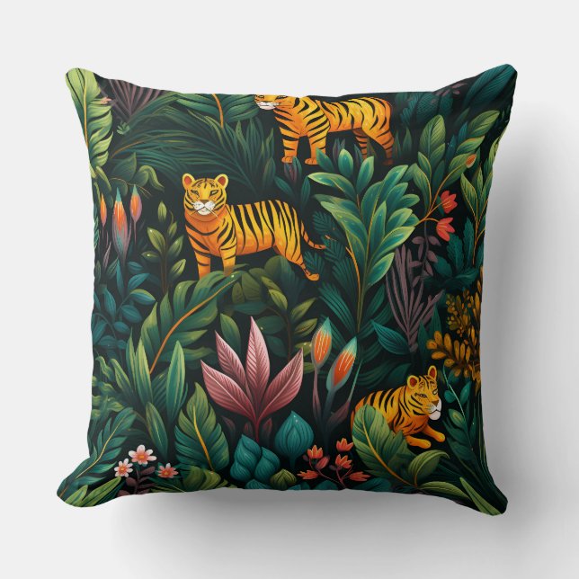Roar & Explore Rainforest Botanical Cushion (Front)