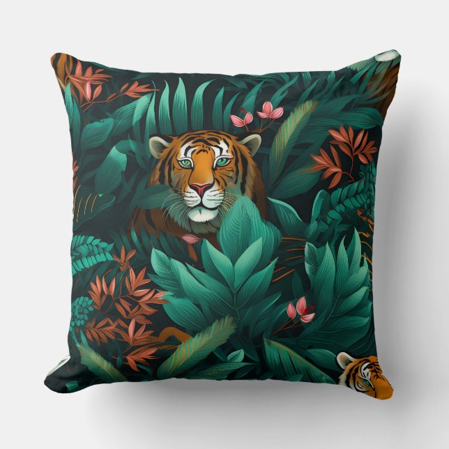 Roar & Explore Rainforest Botanical Cushion (Front)