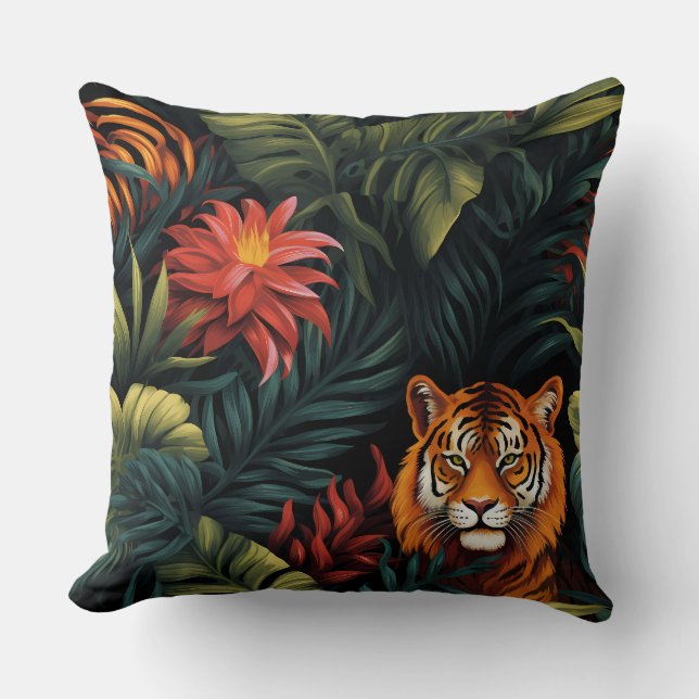 Roar & Explore Rainforest Botanical Cushion (Front)