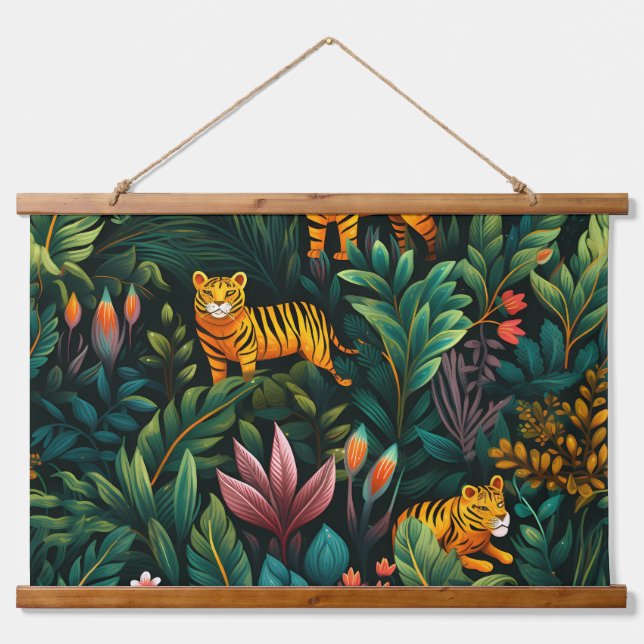 Roar & Explore Rainforest Botanical Hanging Tapestry (Front)