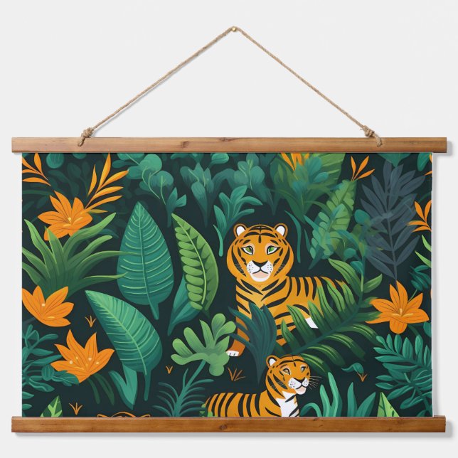 Roar & Explore Rainforest Botanical Hanging Tapestry (Front)