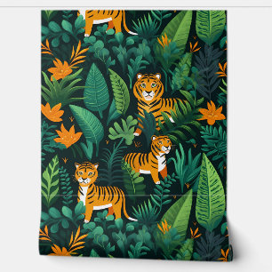 Roar & Explore Rainforest Botanical Wallpaper