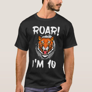 Roar I'm 10 Tiger Animal Themed Birthday Party Cel T-Shirt