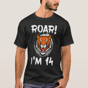 Roar I'm 14 Tiger Animal Themed Birthday Party Cel T-Shirt