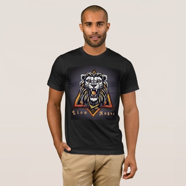 Roar in Style Geometric Lion logo Men's Black t-sh T-Shirt (Front Full)